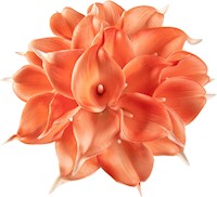 20 flores artificiales de latex real al tacto color coral